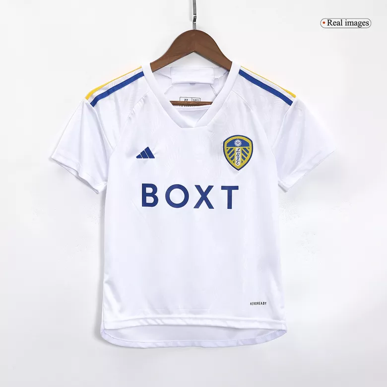 Leeds United Home Kids Jerseys Kit 2023/24 - vstockx