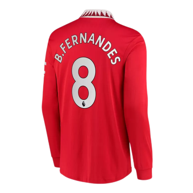 B.FERNANDES #8 Manchester United Home Long Sleeve Soccer Jersey 2022/23 - vstockx