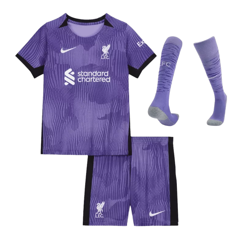 Liverpool Third Away Kids Soccer Jerseys Full Kit 2023/24 - vstockx