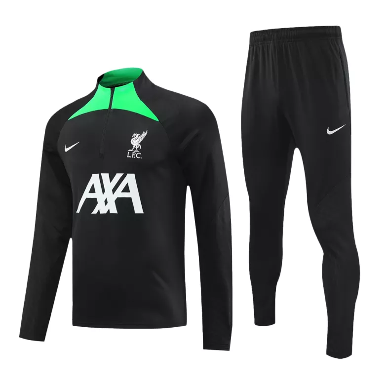 Liverpool 1/4 Zip Tracksuit 2023/24 Kids Black - vstockx