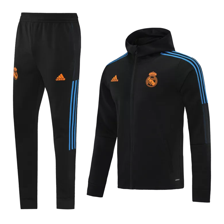 Real Madrid Hoodie Jacket Tracksuit 2021/22 Black - vstockx