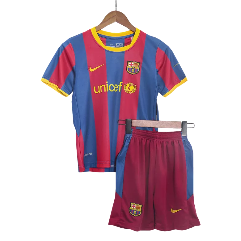 Vintage Barcelona Home Kids Soccer Jerseys Kit 2010/11 - vstockx