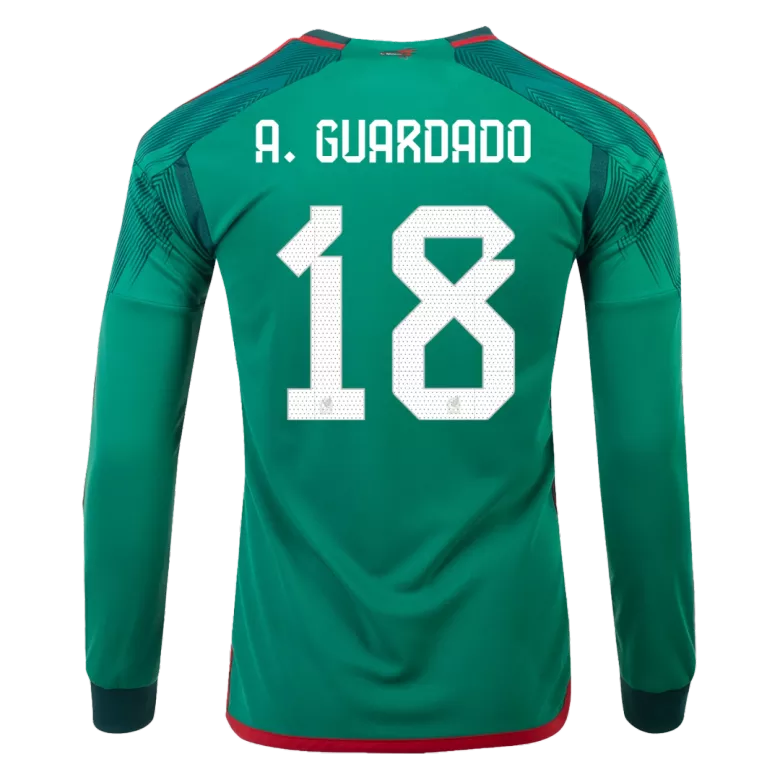 A.GUARDADO #18 Mexico Home Long Sleeve Soccer Jersey 2022 - vstockx