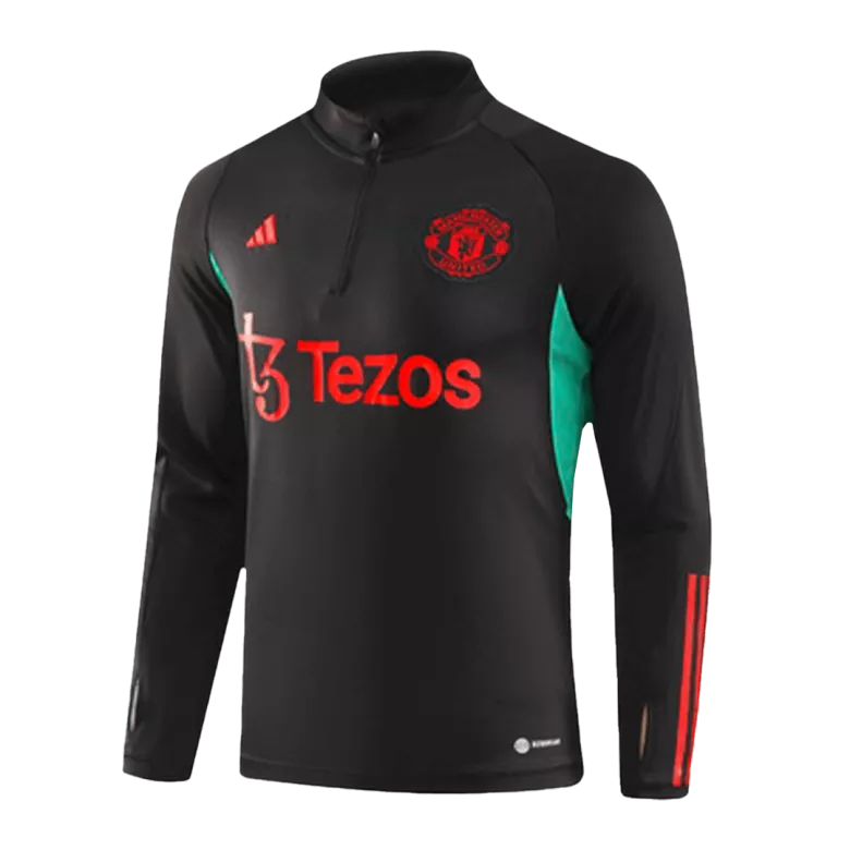 Manchester United 1/4 Zip Tracksuit 2023/24 Kids Black - vstockx