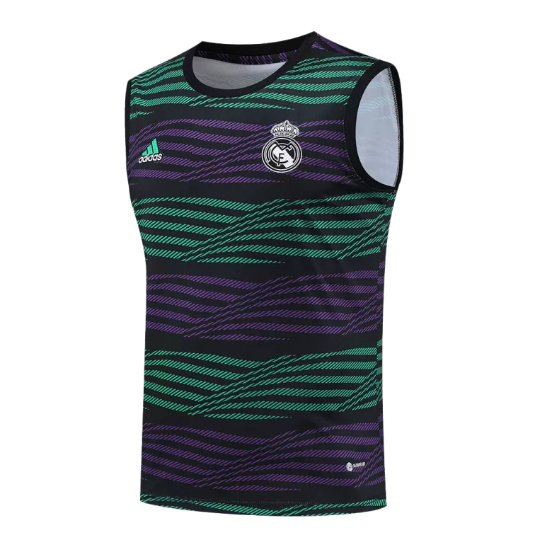 Real Madrid Pre-Match Sleeveless Top 2022/23 Black&Purple&Green - vstockx