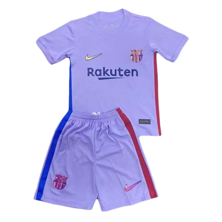 Barcelona Away Kids Soccer Jerseys Kit 2021/22 - vstockx
