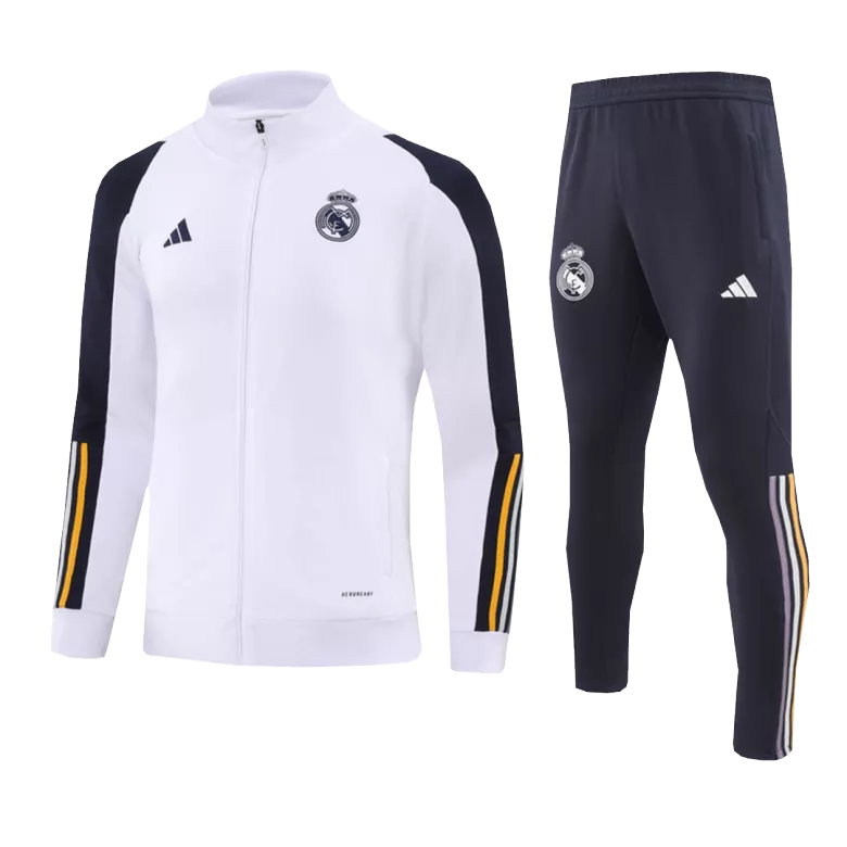 Real Madrid Jacket Tracksuit 2023/24 Kids White - vstockx