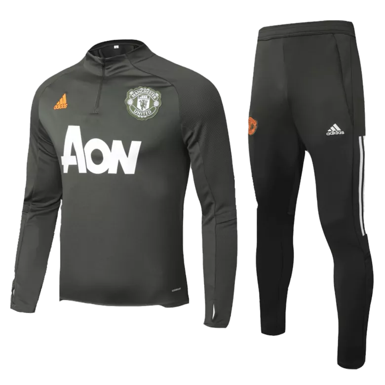 Manchester United 1/4 Zip Tracksuit 2020/21 Dark Green - vstockx