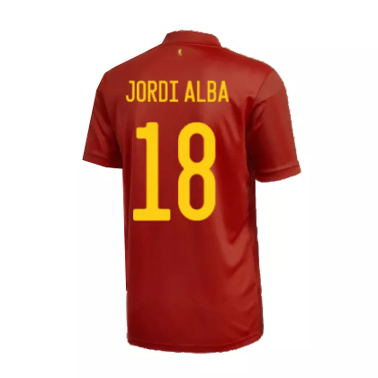 JORDI ALBA #18 Spain Home Soccer Jersey 2020 - vstockx