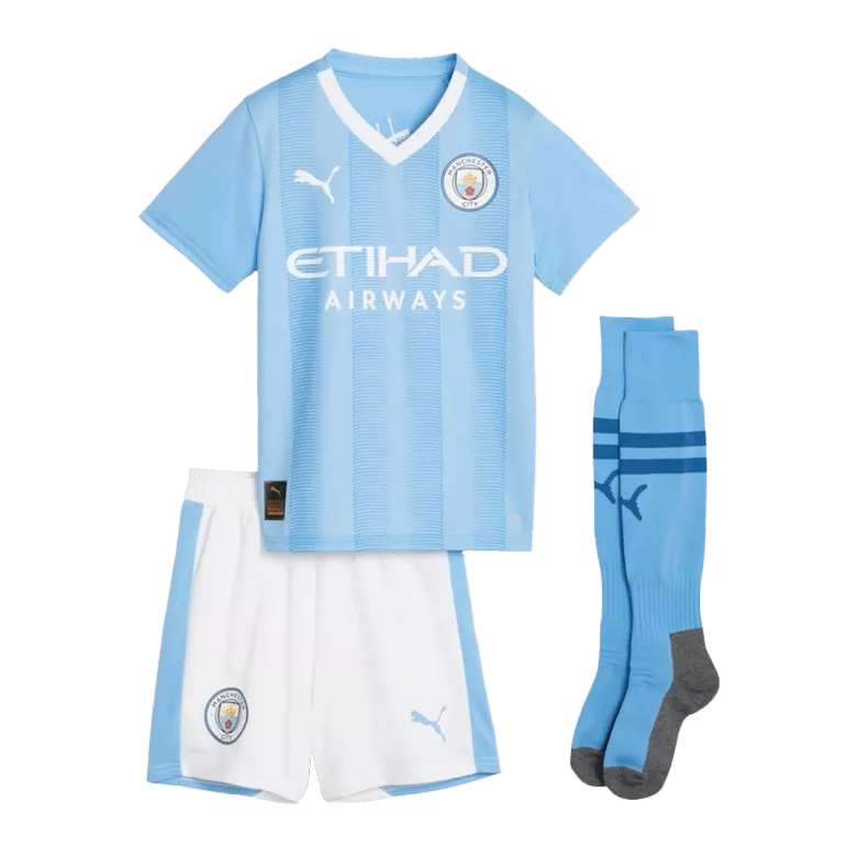 Manchester City Home Kids Jerseys Full Kit 2023/24 - vstockx