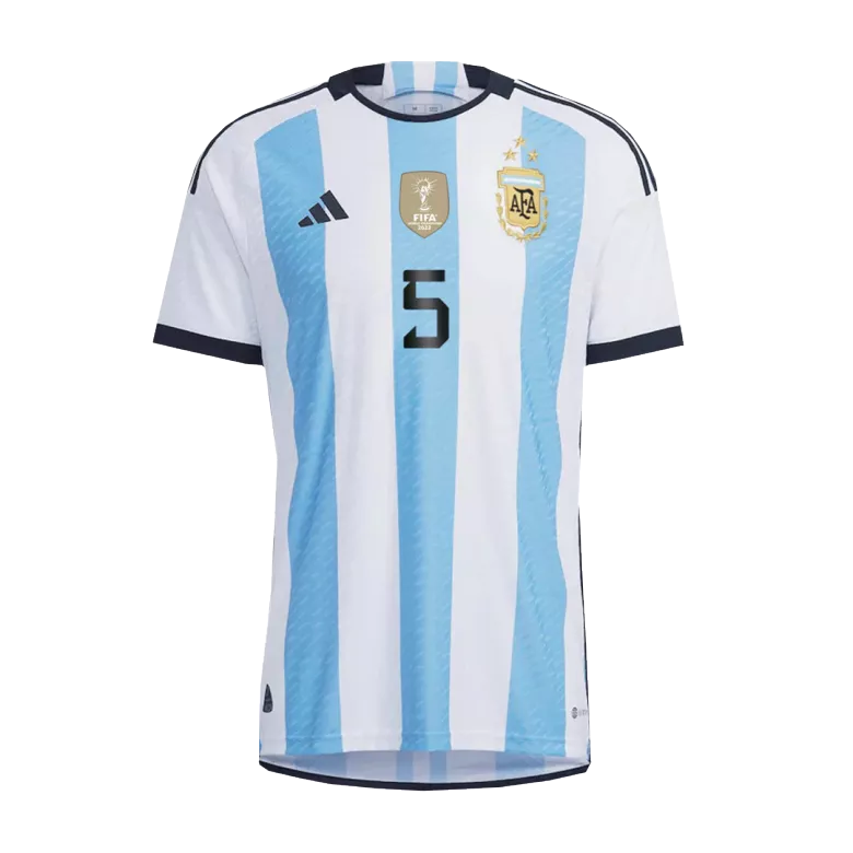 New PAREDES #5 Argentina Three Stars Home World Cup 2022 Champion Authentic Jersey - vstockx