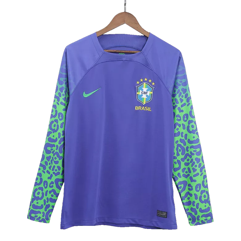 Brazil Away Long Sleeve Soccer Jersey 2022 - vstockx