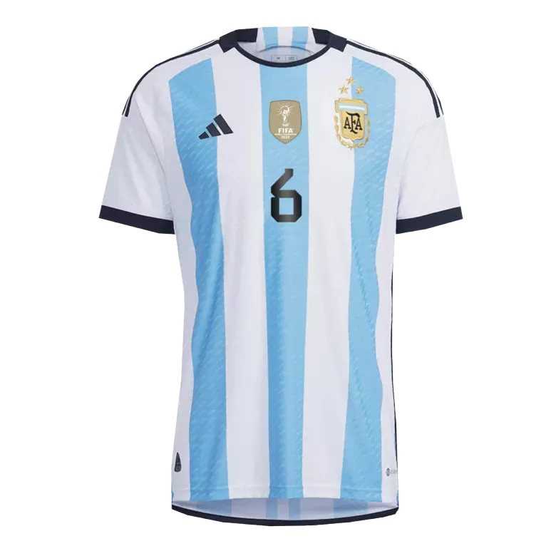 New PEZZELLA #6 Argentina Three Stars Home World Cup 2022 Champion Authentic Jersey - vstockx