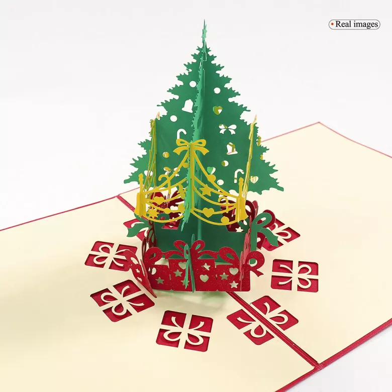 3D Pop Up Christmas Greeting Card (Christmas Tree) - vstockx