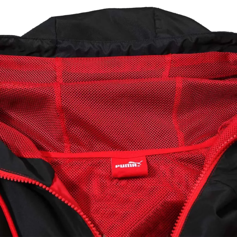 AC Milan Hoodie Windbreaker Jacket 2023/24 - Black&Red - vstockx