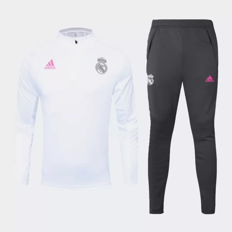 Real Madrid 1/4 Zip Tracksuit 2020/21 White - vstockx