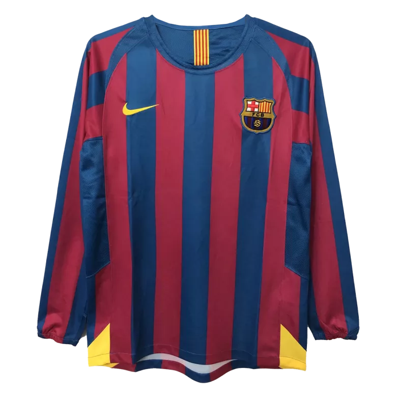Vintage Soccer Jersey Barcelona Home Long Sleeve 2005/06 - vstockx