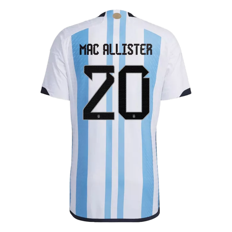 New MAC ALLISTER #20 Argentina Three Stars Home World Cup 2022 Champion Authentic Jersey - vstockx