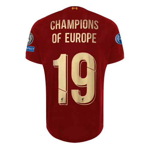 Champions of Europe #19 Liverpool Home Soccer Jersey 2019/20              �� - vstockx
