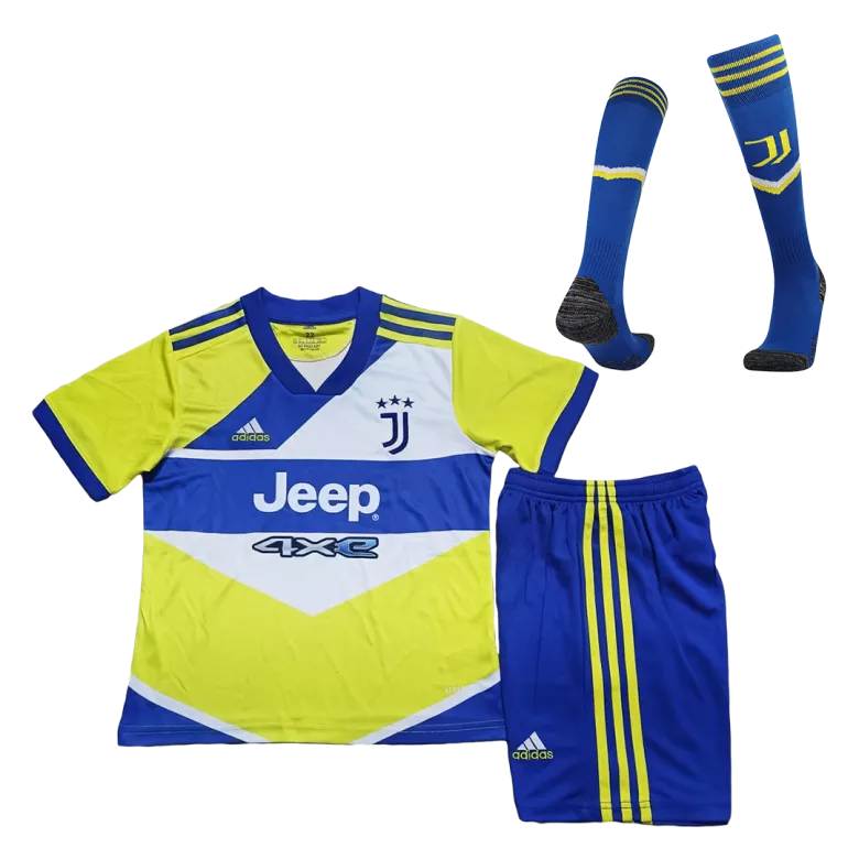 Juventus Third Away Kids Soccer Jerseys Full Kit 2021/22 - vstockx