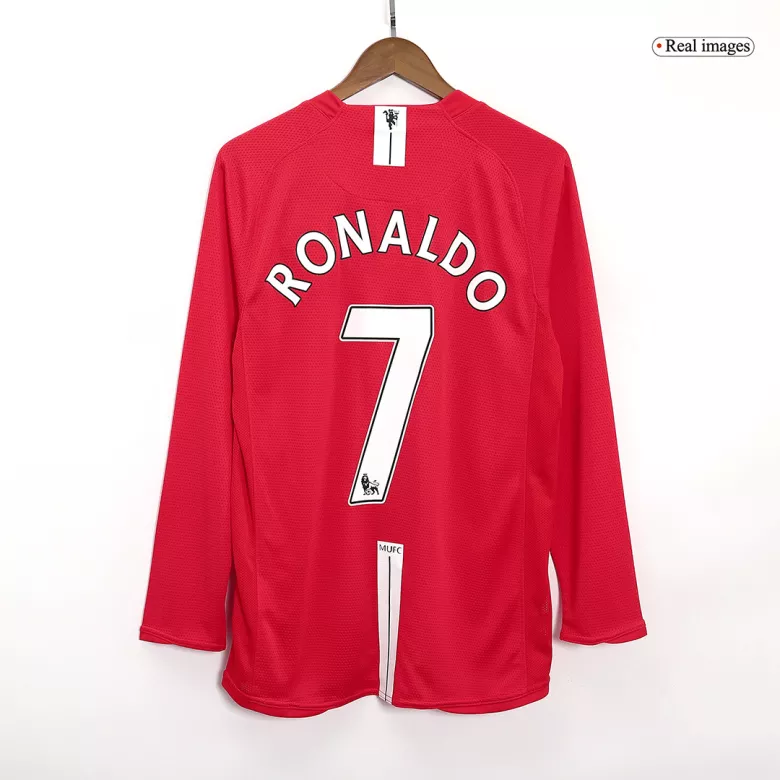 Vintage Soccer Jersey RONALDO #7 Manchester United Home Long Sleeve 2007/08 - vstockx