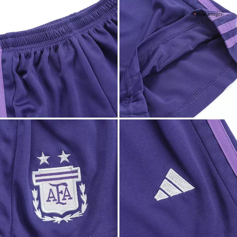 Argentina Away World Cup Kids Jerseys Kit 2022 - vstockx