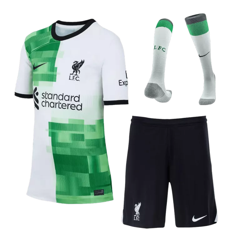 Liverpool Away Kids Jerseys Full Kit 2023/24 - vstockx