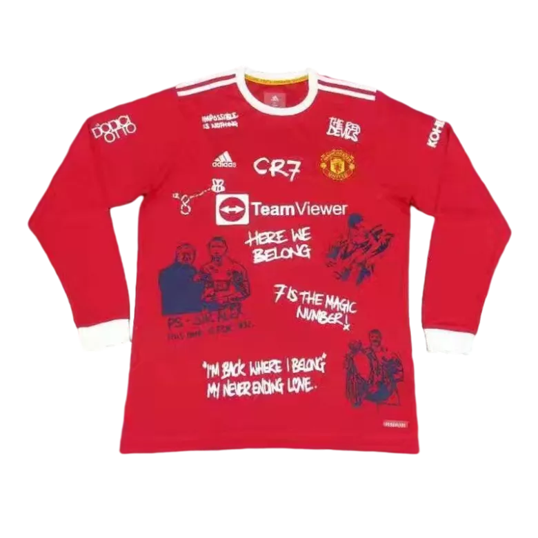 Manchester United Home Long Sleeve Soccer Jersey 2021/22 - vstockx