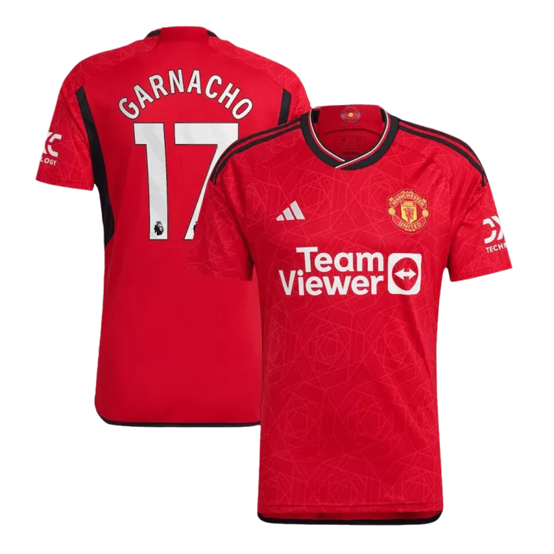 GARNACHO #17 Manchester United Home Soccer Jersey 2023/24 - vstockx