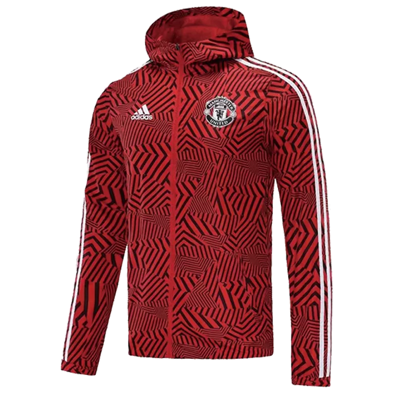 Manchester United Hoodie Windbreaker Jacket 2021/22 - Black&Red              �� - vstockx