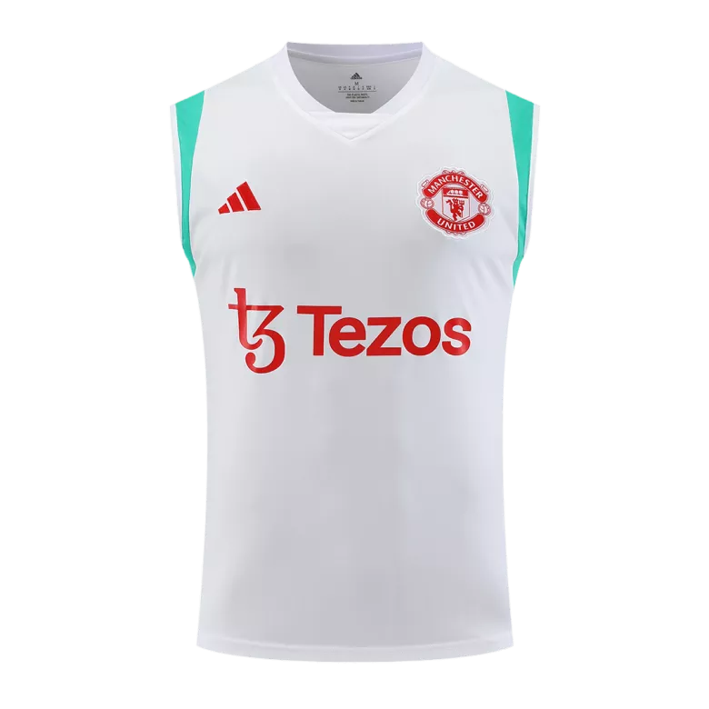 Manchester United Pre-Match Sleeveless Top 2023/24 White - vstockx