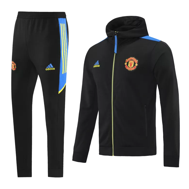 Manchester United Hoodie Jacket Tracksuit 2021/22 Black - vstockx