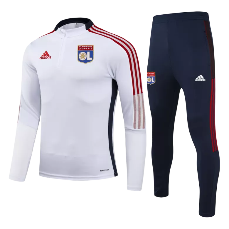 Olympique Lyonnais 1/4 Zip Tracksuit 2021/22 Kids White - vstockx