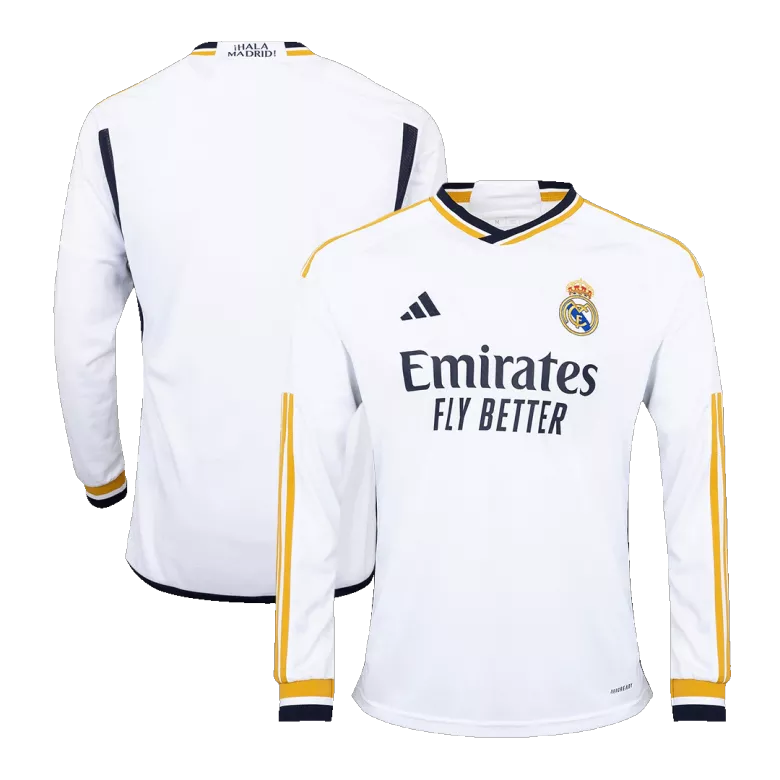 Real Madrid Home Long Sleeve Soccer Jersey 2023/24 - vstockx