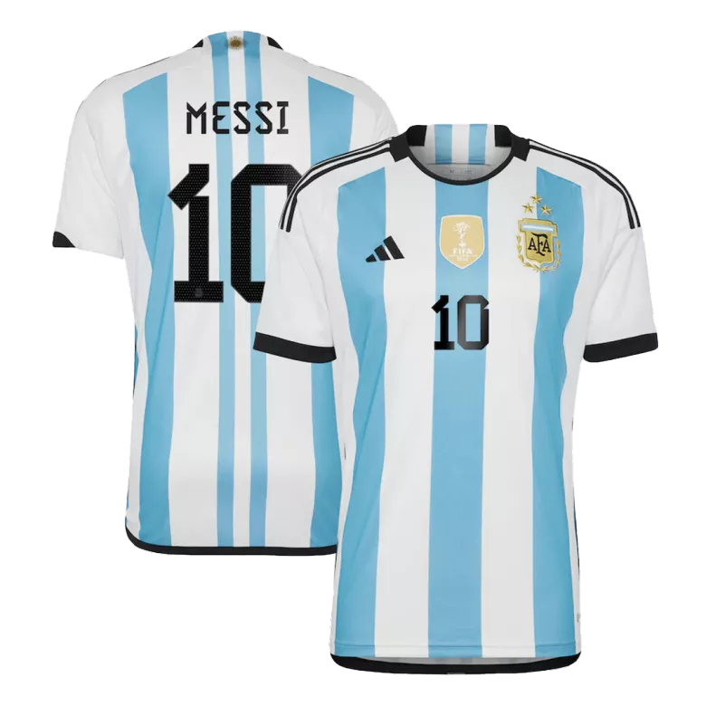 New MESSI #10 Argentina Three Stars Home 2022 Champion Jersey - vstockx