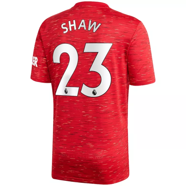SHAW #23 Manchester United Home Soccer Jersey 2020/21 - vstockx