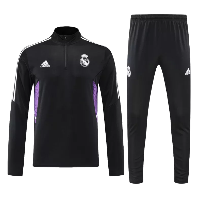 Real Madrid 1/4 Zip Tracksuit 2022/23 Black - vstockx