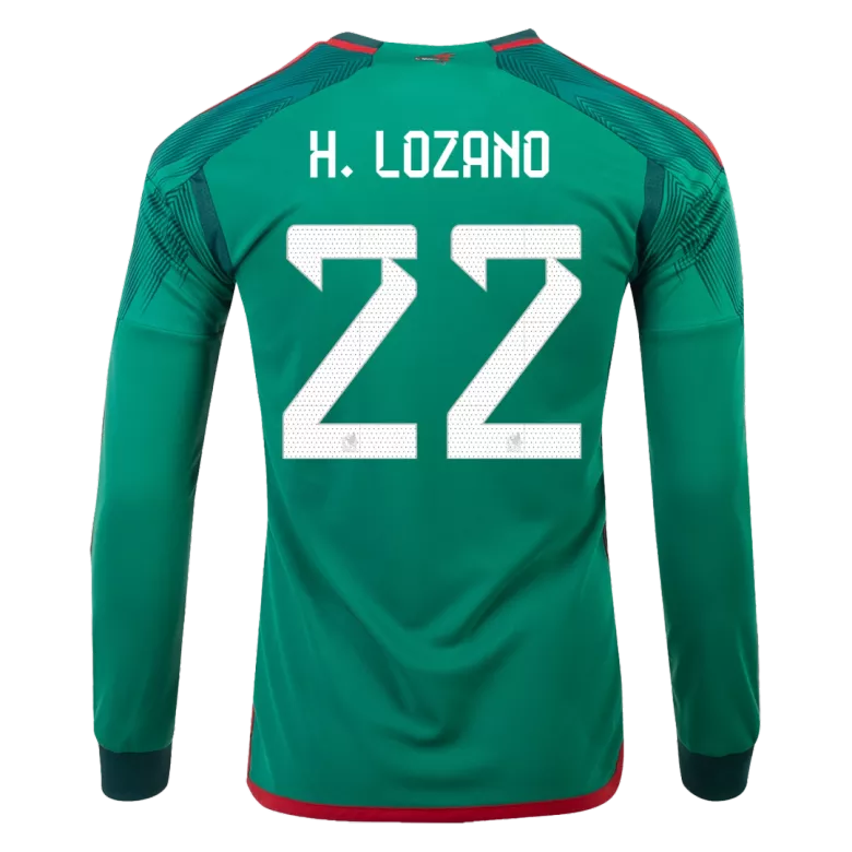 H.LOZANO #22 Mexico Home Long Sleeve Soccer Jersey 2022 - vstockx