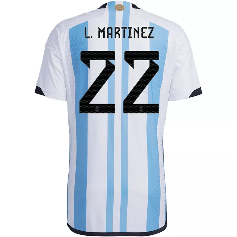 L. MARTINEZ #22 Argentina Home Authentic Jersey World Cup 2022 - vstockx