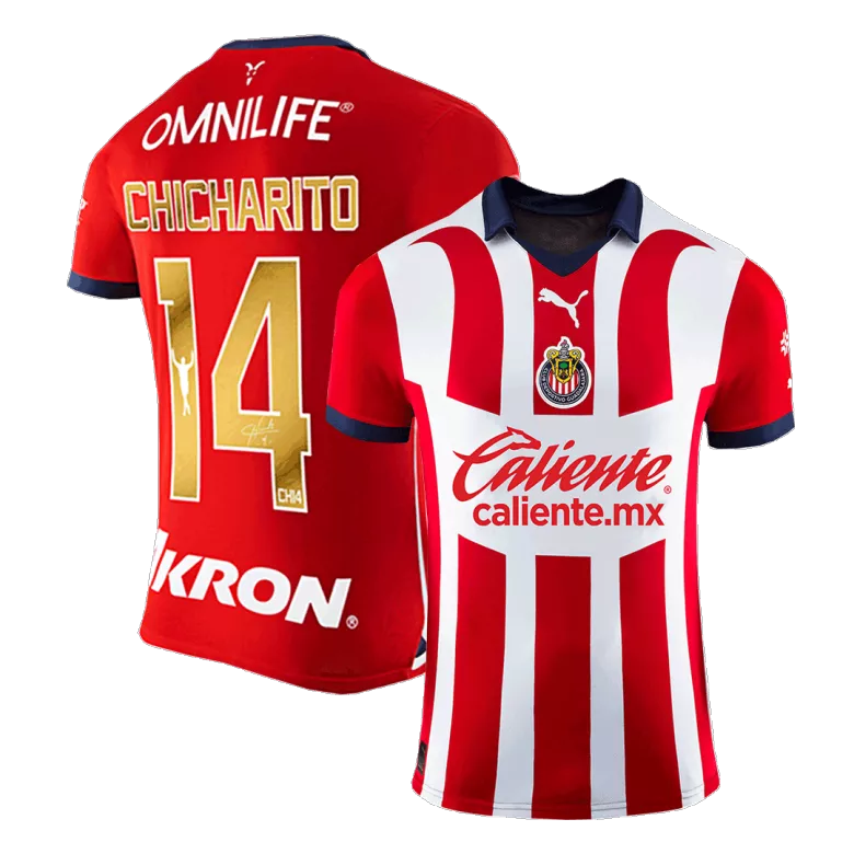 Gold CHICHARITO #14 Chivas Home Soccer Jersey 2023/24 - vstockx