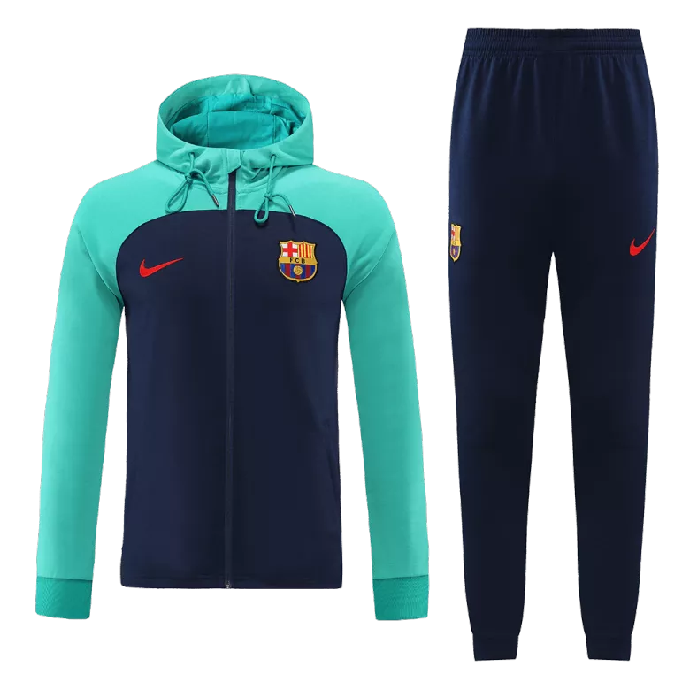 Barcelona Hoodie Tracksuit 2022/23 Green&Navy - vstockx