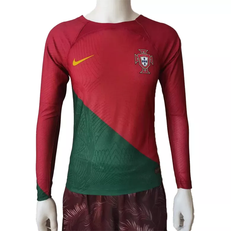 Authentic Portugal Home Long Sleeve Soccer Jersey 2022 - vstockx