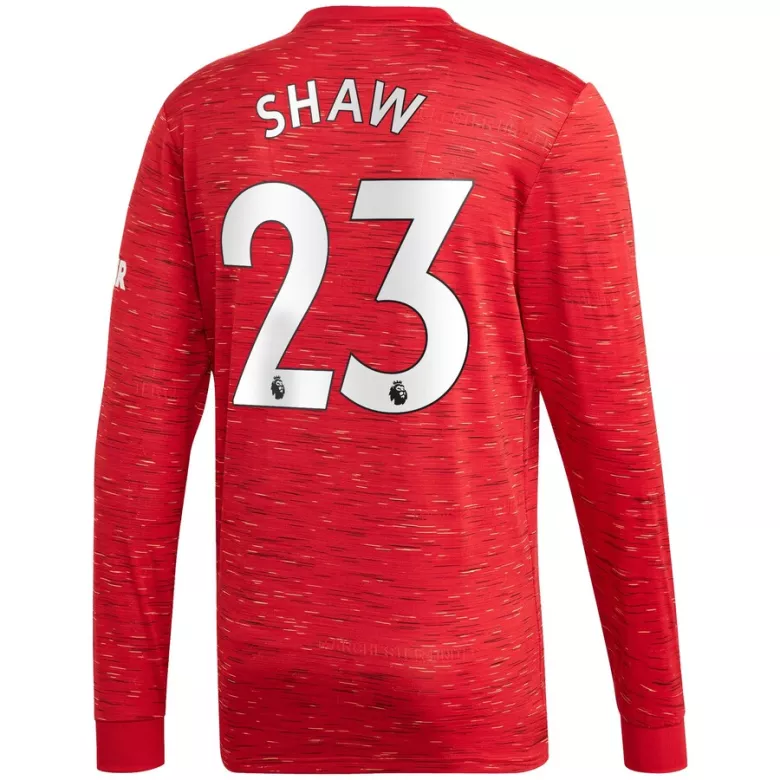 SHAW #23 Manchester United Home Long Sleeve Soccer Jersey 2020/21 - vstockx