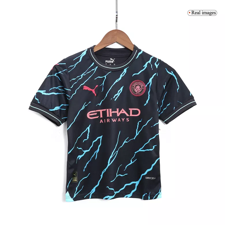 Manchester City Third Away Kids Soccer Jerseys Kit 2023/24 - vstockx