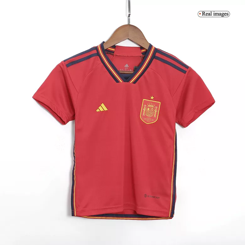 Spain Home World Cup Kids Jerseys Full Kit 2022 - vstockx