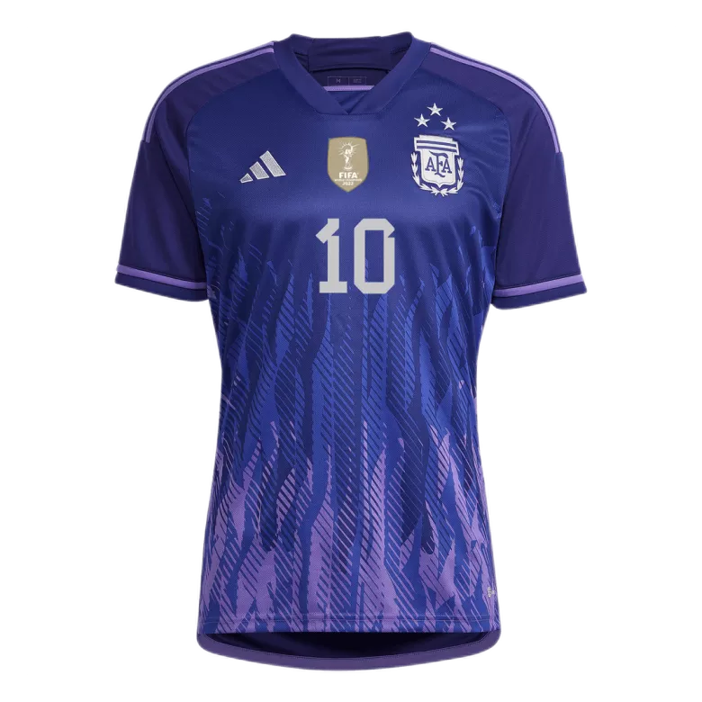New MESSI #10 Argentina Three Stars Away World Cup 2022 Champion Jersey - vstockx