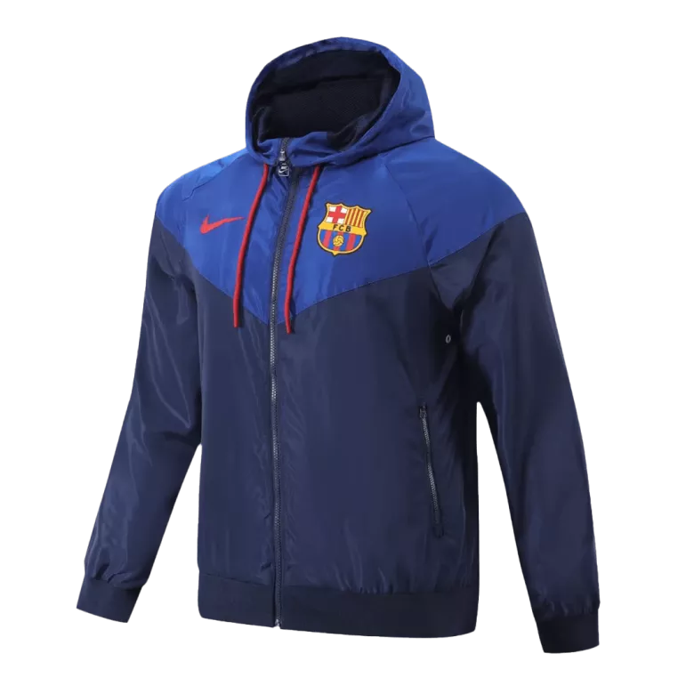 Barcelona Hoodie Windbreaker Jacket 2023/24 - Navy - vstockx