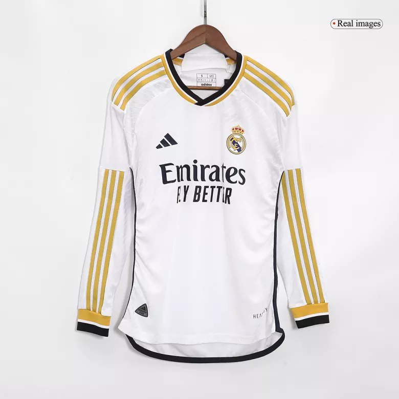 Authentic Real Madrid Home Long Sleeve Soccer Jersey 2023/24 - vstockx