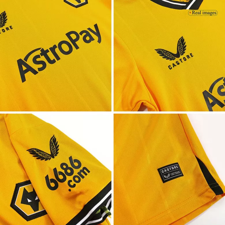 Wolverhampton Wanderers Home Kids Soccer Jerseys Kit 2023/24 - vstockx