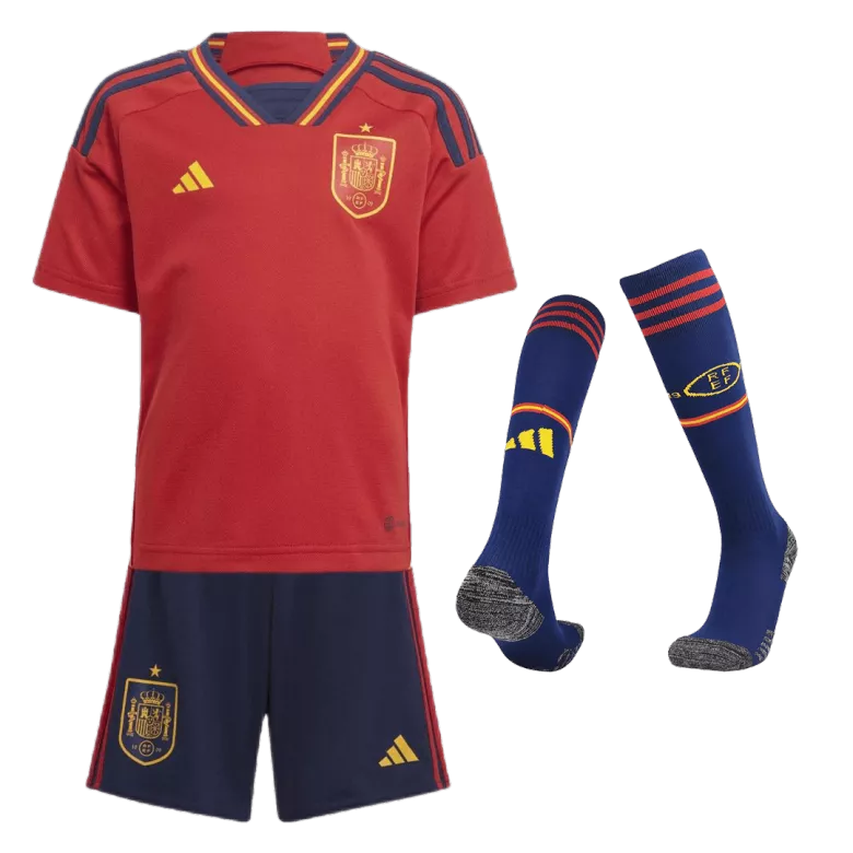 Spain Home World Cup Kids Jerseys Full Kit 2022 - vstockx